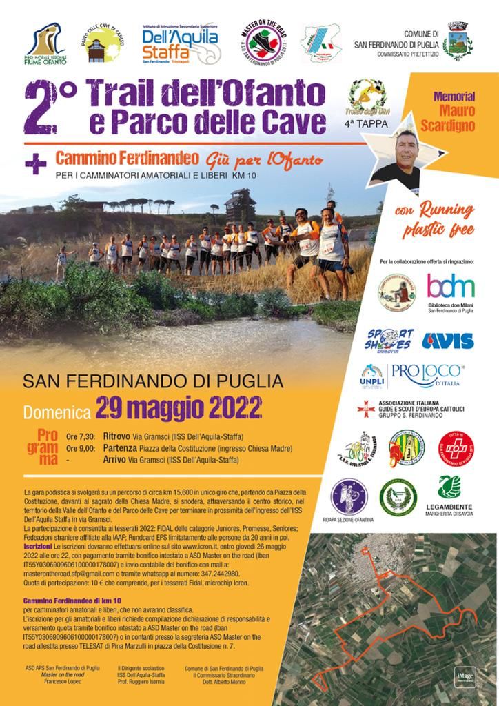 Locandina 2° TRAIL DELL’OFANTO E PARCO DELLE CAVE 2022