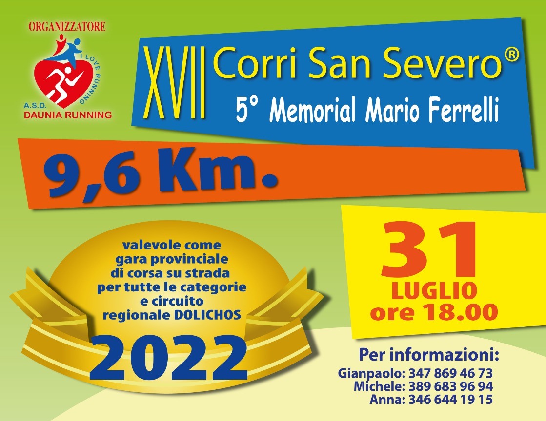 Locandina 17^ CORRI SAN SEVERO 2022