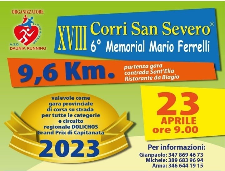 Locandina 18^ CORRISANSEVERO 2023