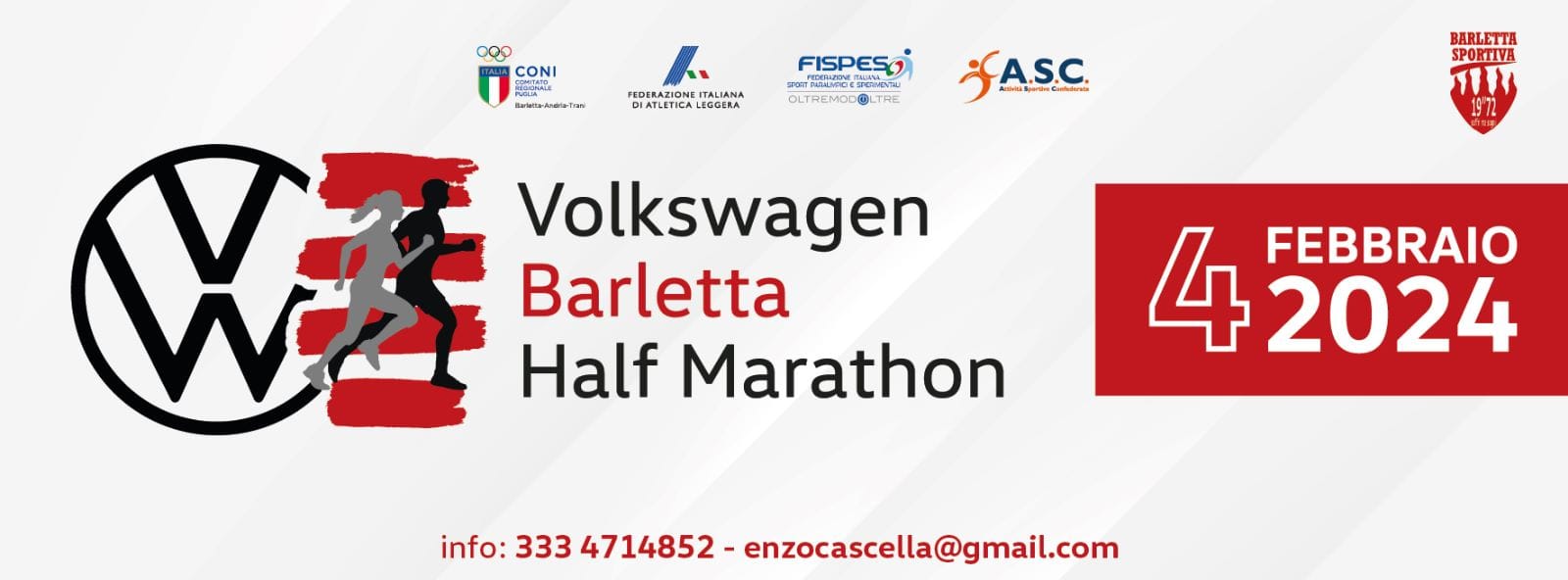 Locandina VOLKSWAGEN BARLETTA HALF MARATHON 2024