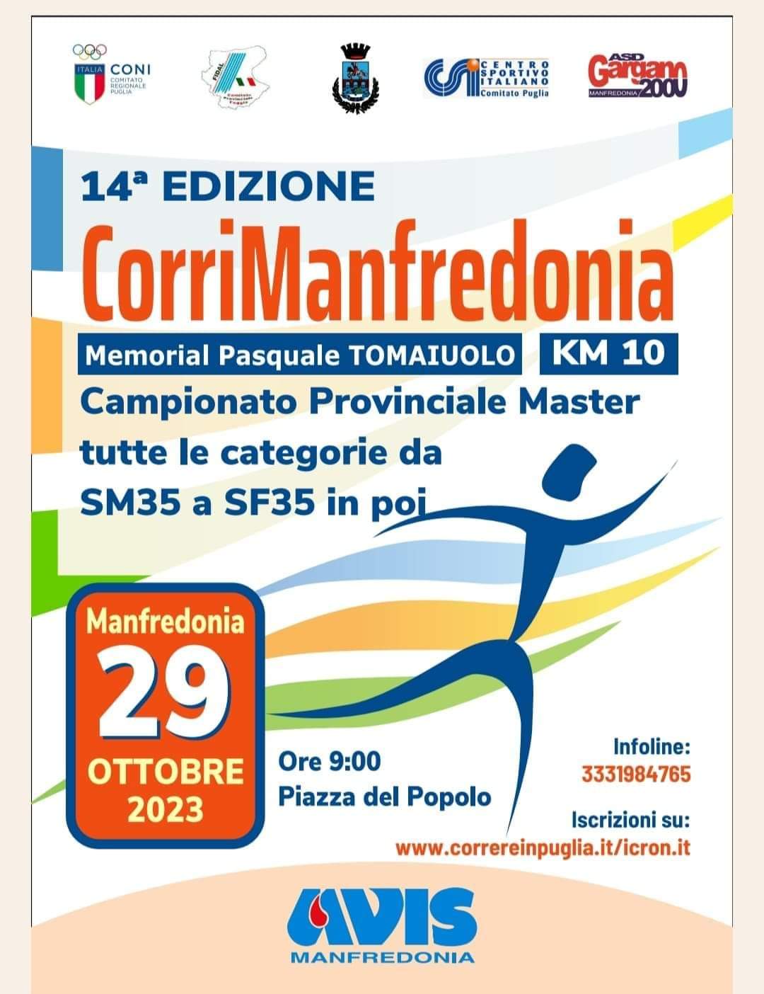 Locandina 14^ CORRI MANFREDONIA 2023