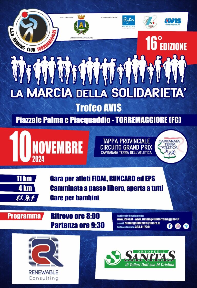Locandina 16^ MARCIA DELLA SOLIDARIETA’ 2024