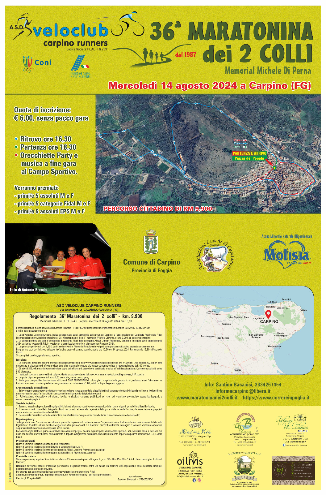Locandina 36^ MARATONINA DEI 2 COLLI 2024