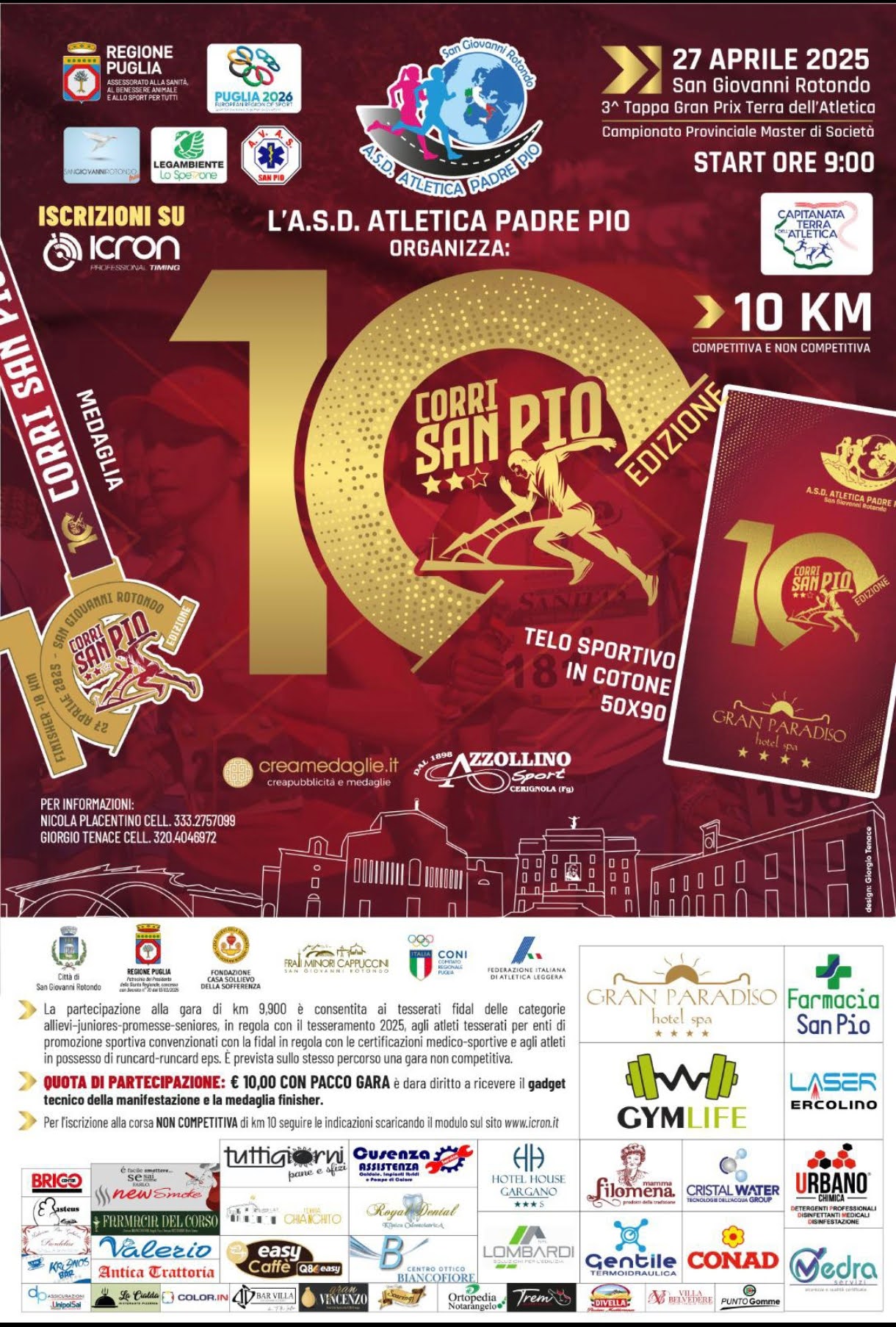 Locandina 10^ CORRI SAN PIO 2025