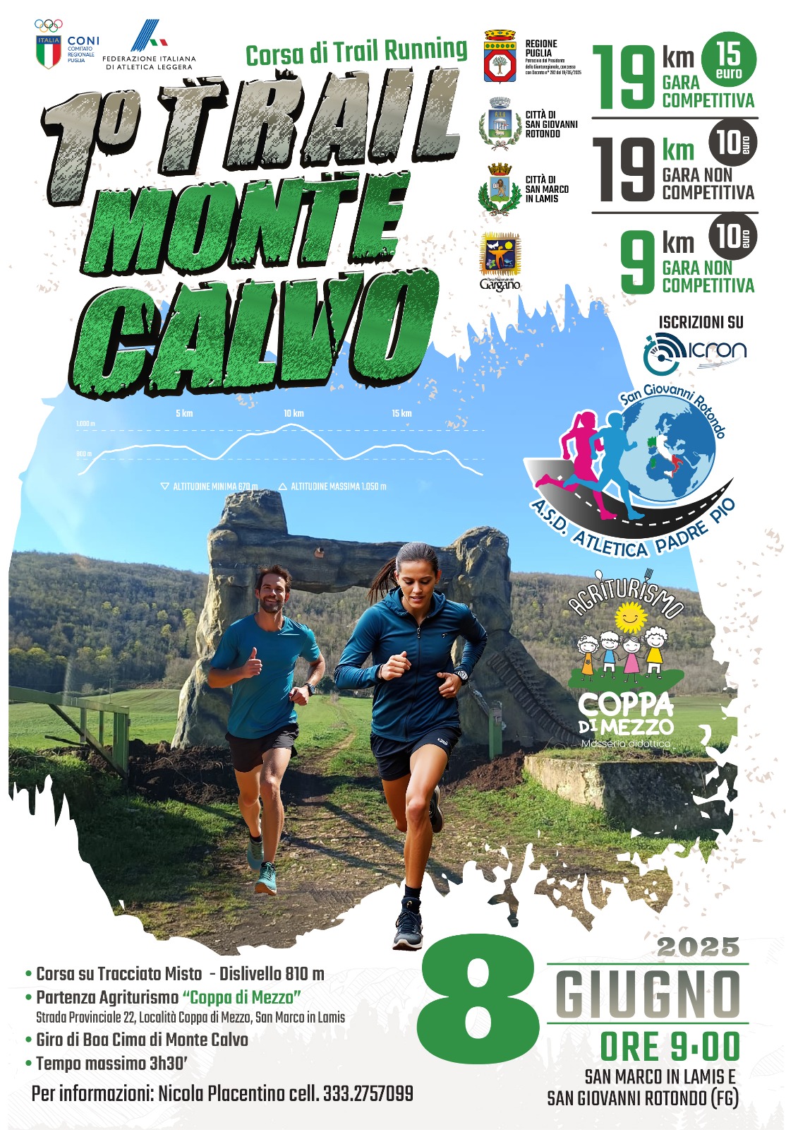 Locandina 1° TRAIL DI MONTE CALVO 2025