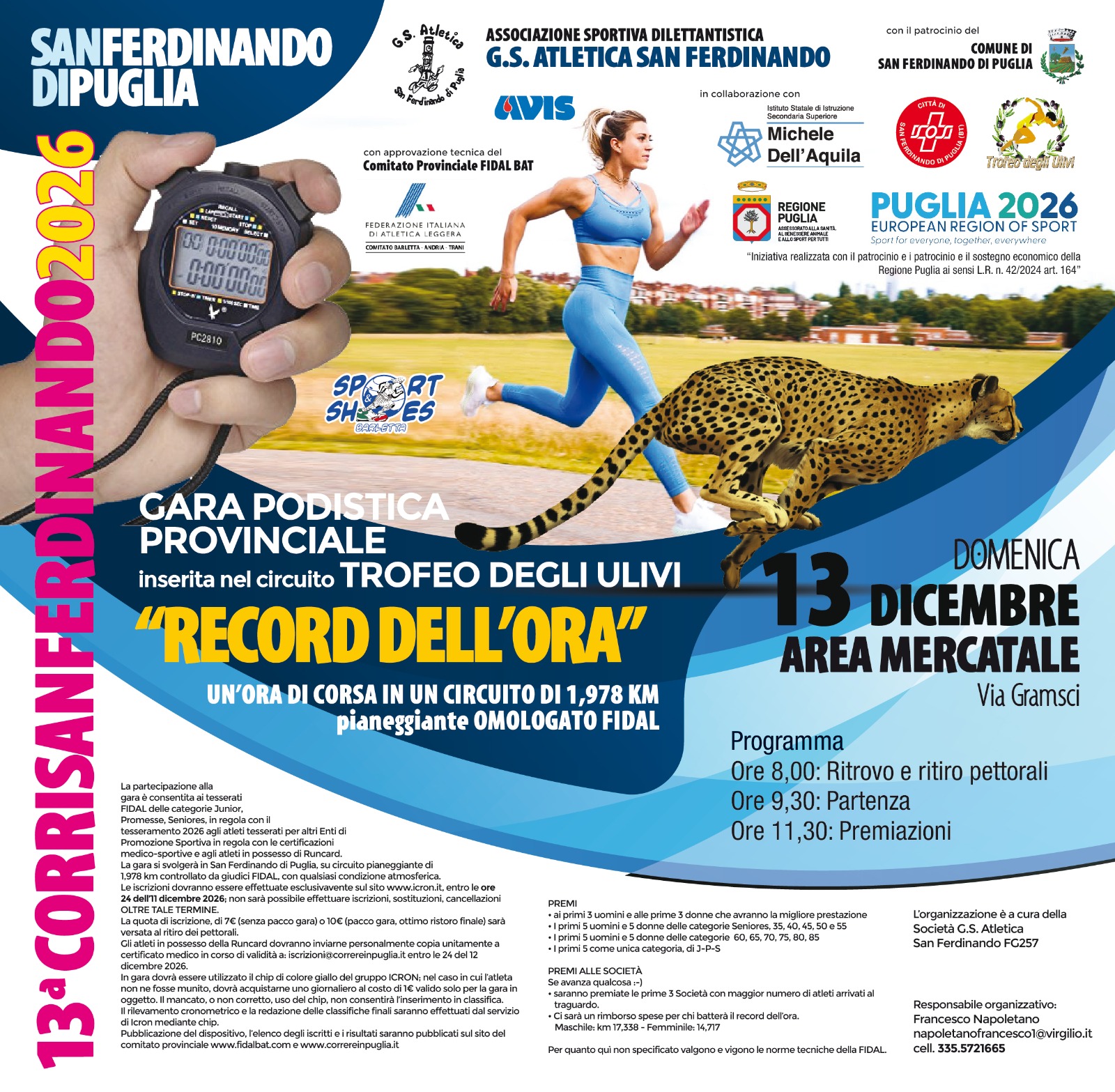 Locandina 13^ CORRISANFERDINANDO “RECORD DELL’ORA”